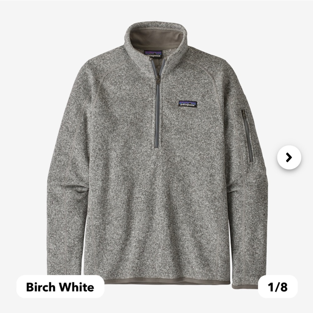 Patagonia Birch White Heathered Quarter-Zip Pullover